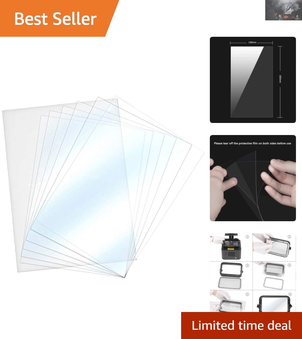High-Performance FEP Films for 3D Printing - 200x140mm, 6PCS for Optimal Results