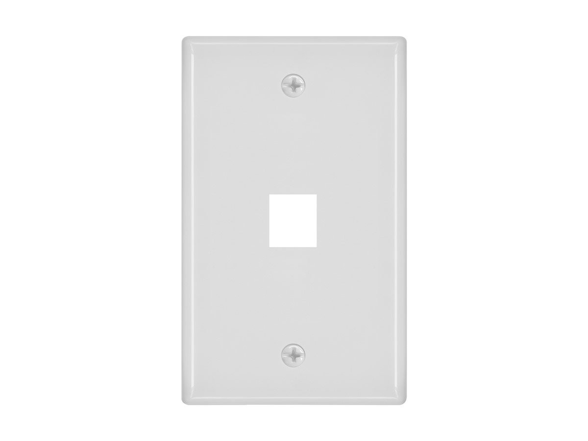 (10 PCS.) MONOPRICE P/N 6725. SINGLE GANG WALL PLATE, 1 HOLE, WHITE. NOS/NIB.
