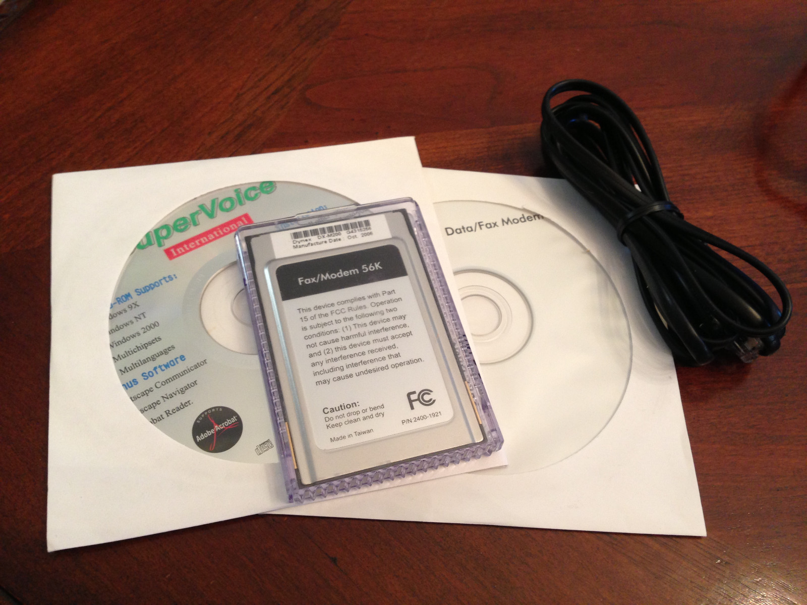  Dynex DX-M200 56K V.92 PCMCIA Data/Fax Modem 