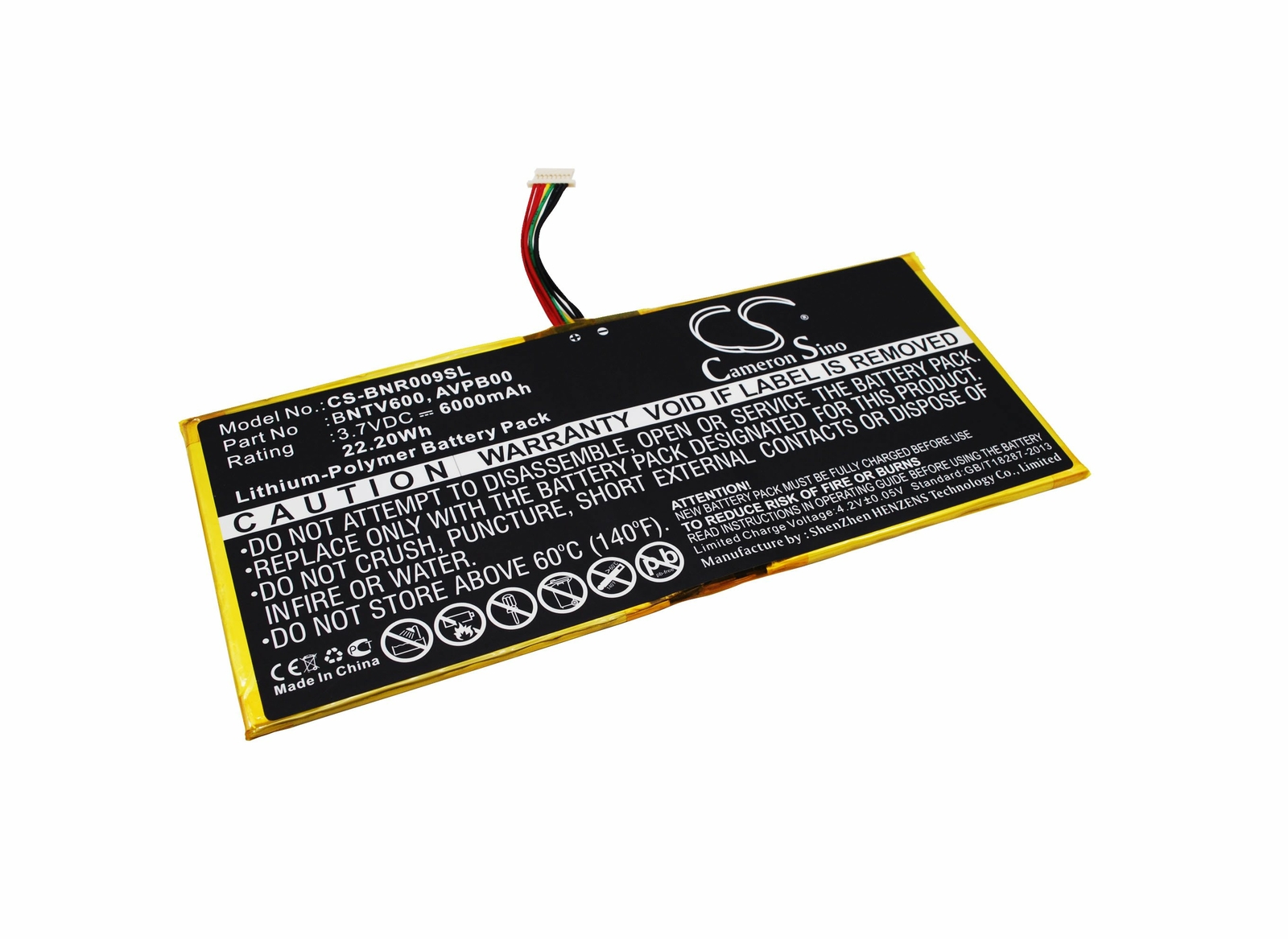 6000mAh Battery For Barnes&Noble BNTV600,Nook HD+,Ovation,AVPB00,AVPB002-A110-01