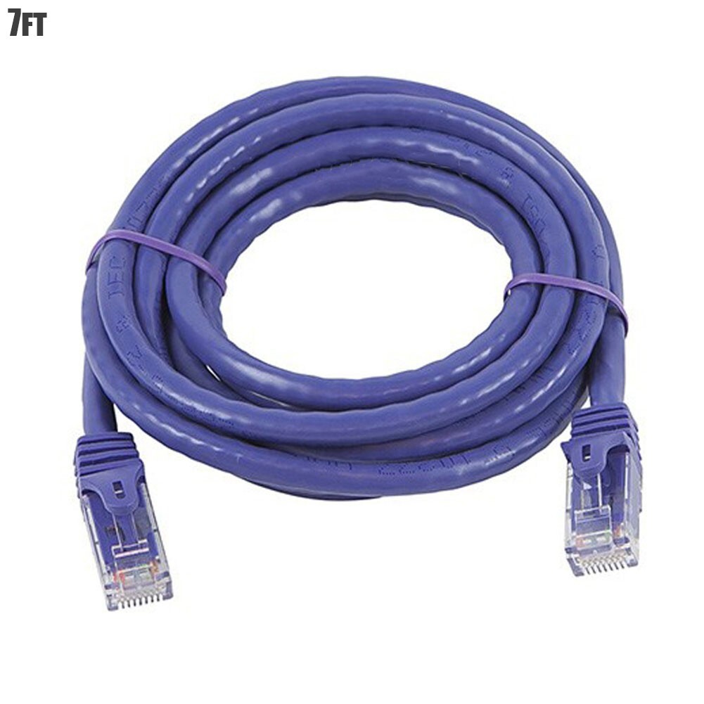 7FT CAT5e RJ45 Network LAN Ethernet Patch Cable UTP Copper Wire 24AWG Purple