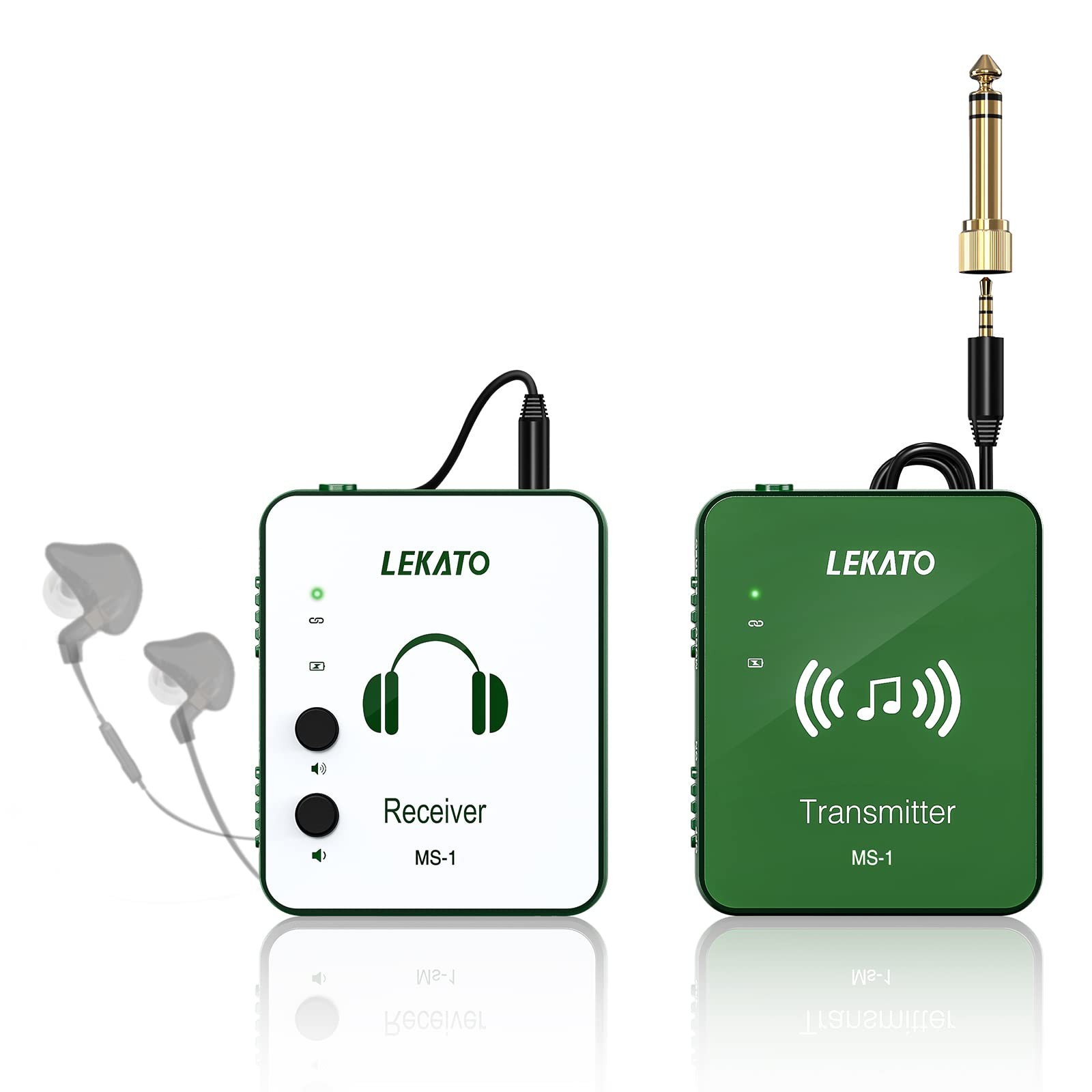 LEKATO MS1 Wireless InEar Monitor System 2.4G Stereo IEM System - Green