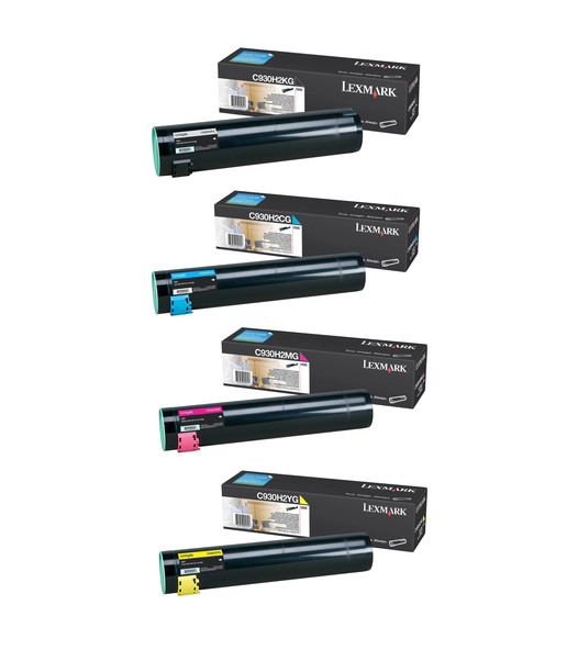 Set 4 Genuine Factory Sealed Lexmark C930H2KG C925H2CG C925H2MG C925H2YG Toners