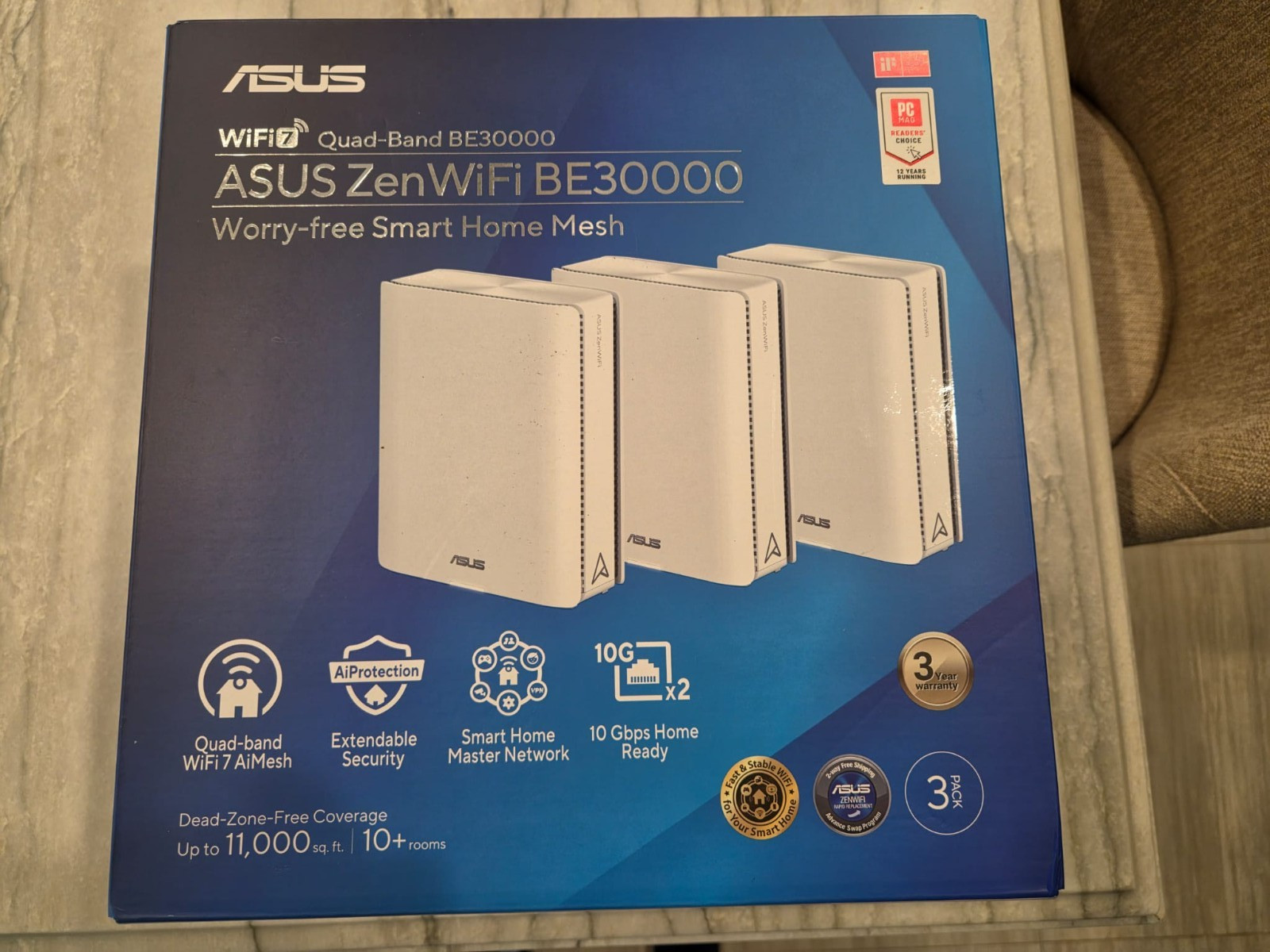 ASUS ZenWiFi BQ16 Pro Quad-band WiFi 7 Mesh Router (2 Pack) NEW