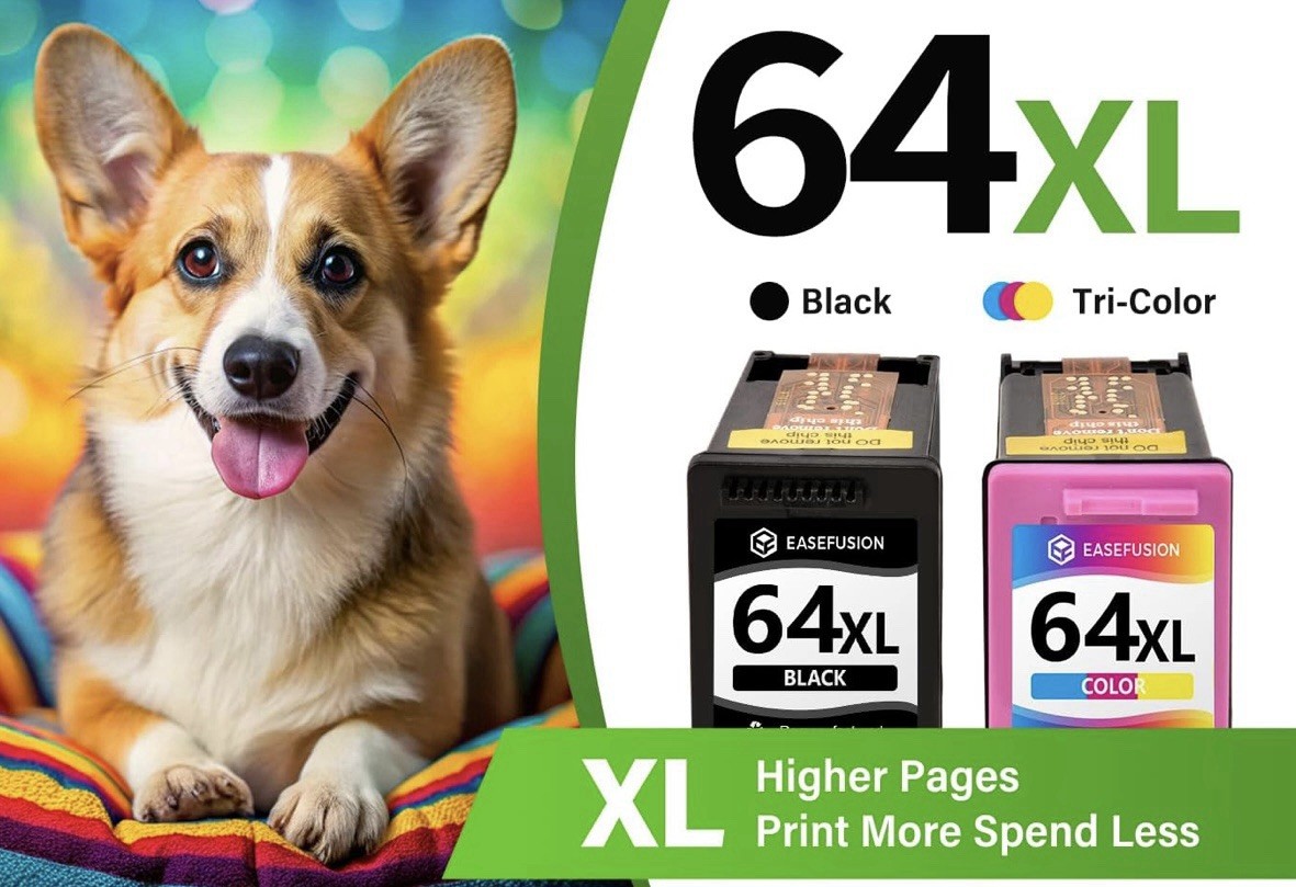 64XL Black & Color Ink Cartridge Combo  Replacement For HP Printer
