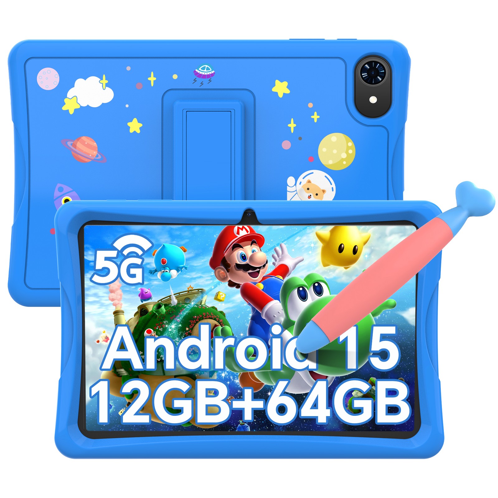 TABWEE K10 Kids Tablet Android 15 10.1 Inch 12GB+64GB Parental Control WiFi Gift