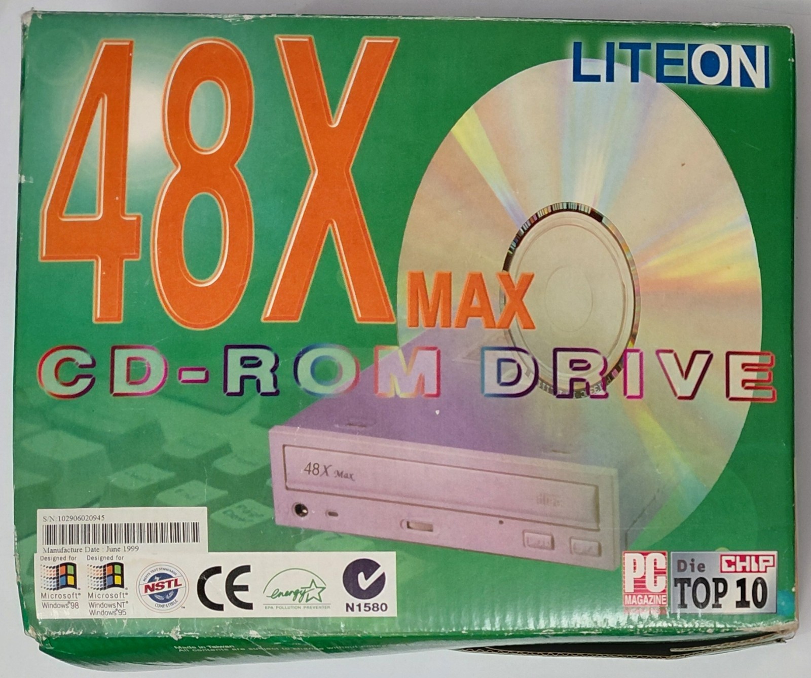 Lite-On LTN-483 48x IDE CD-ROM Drive (Retro, 1999, NOS)