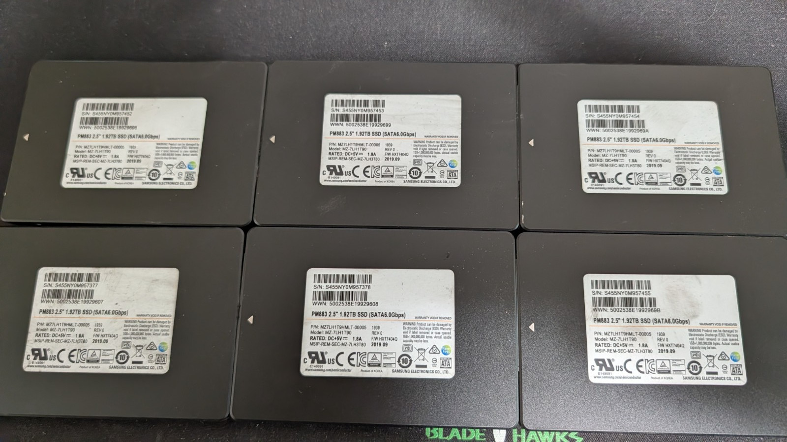 SAMSUNG PM883 2.5'' 1.92TB SSD MZ-7LH1T90 SATA 6.0Gbps MZ7LH1T9HMLT-00005