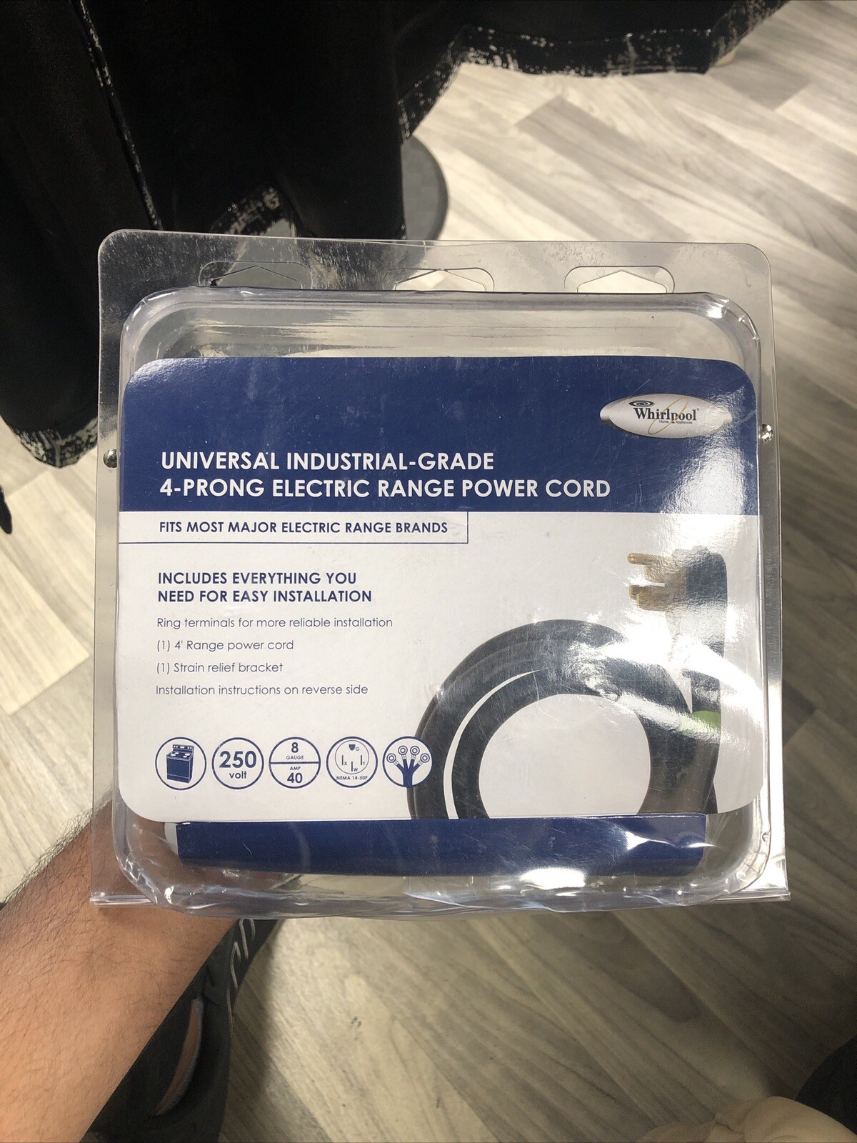 Whirlpool Universal Industrial Grade 4 Prong Electric Range Power Cord - New