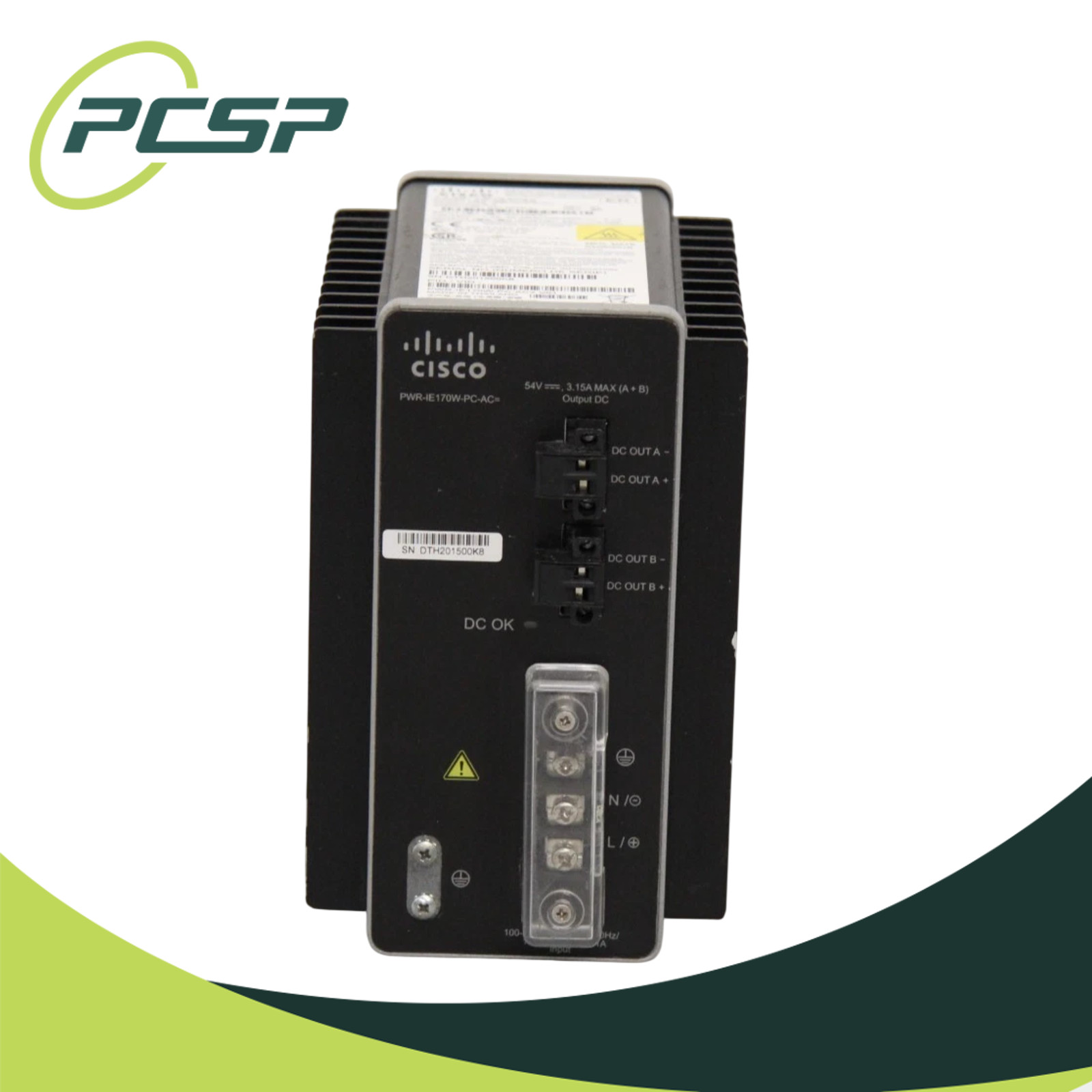 Cisco PWR-IE170W-PC-AC= V01 170W DIN Rail AC/DC PoE Industrial Power Supply