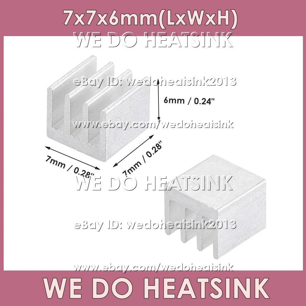 7x7x6mm With or Without Tape Aluminum Heatsink Cooler Radiator for Electronic IC