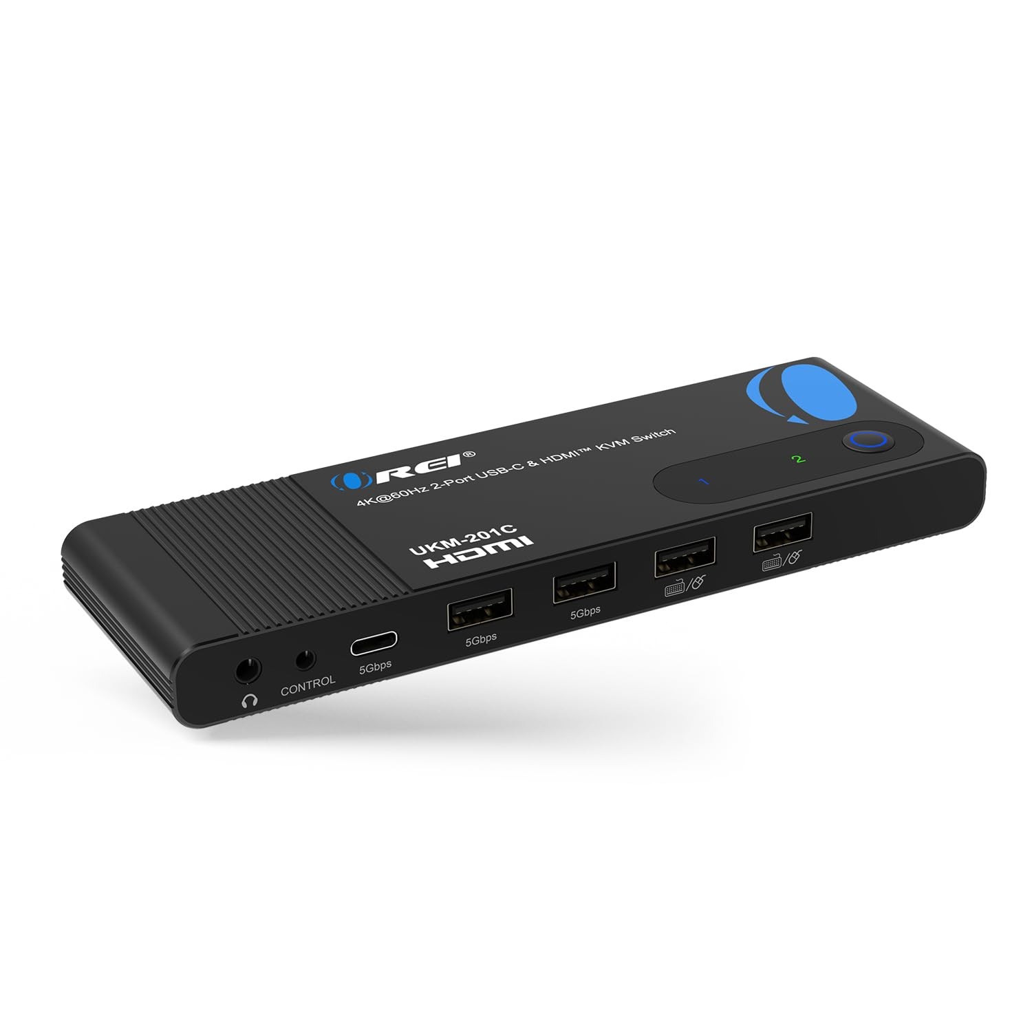 OREI 2x1 4K HDMI & USB-C KVM Switch, 4X Port USB-A, 1x USB-C Share Multiple D...
