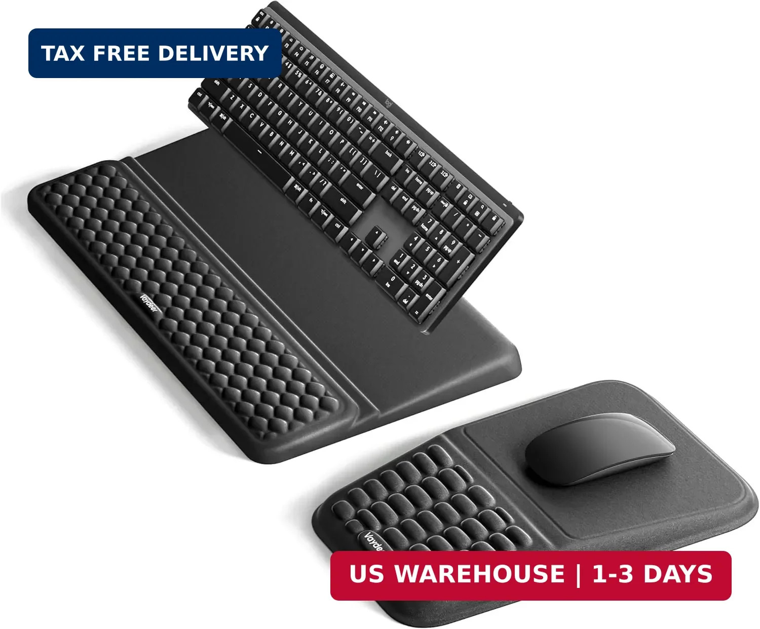 Vaydeer Keyboard Stand and Mouse Pad Set, Soft Memory Foam Wrist Rest