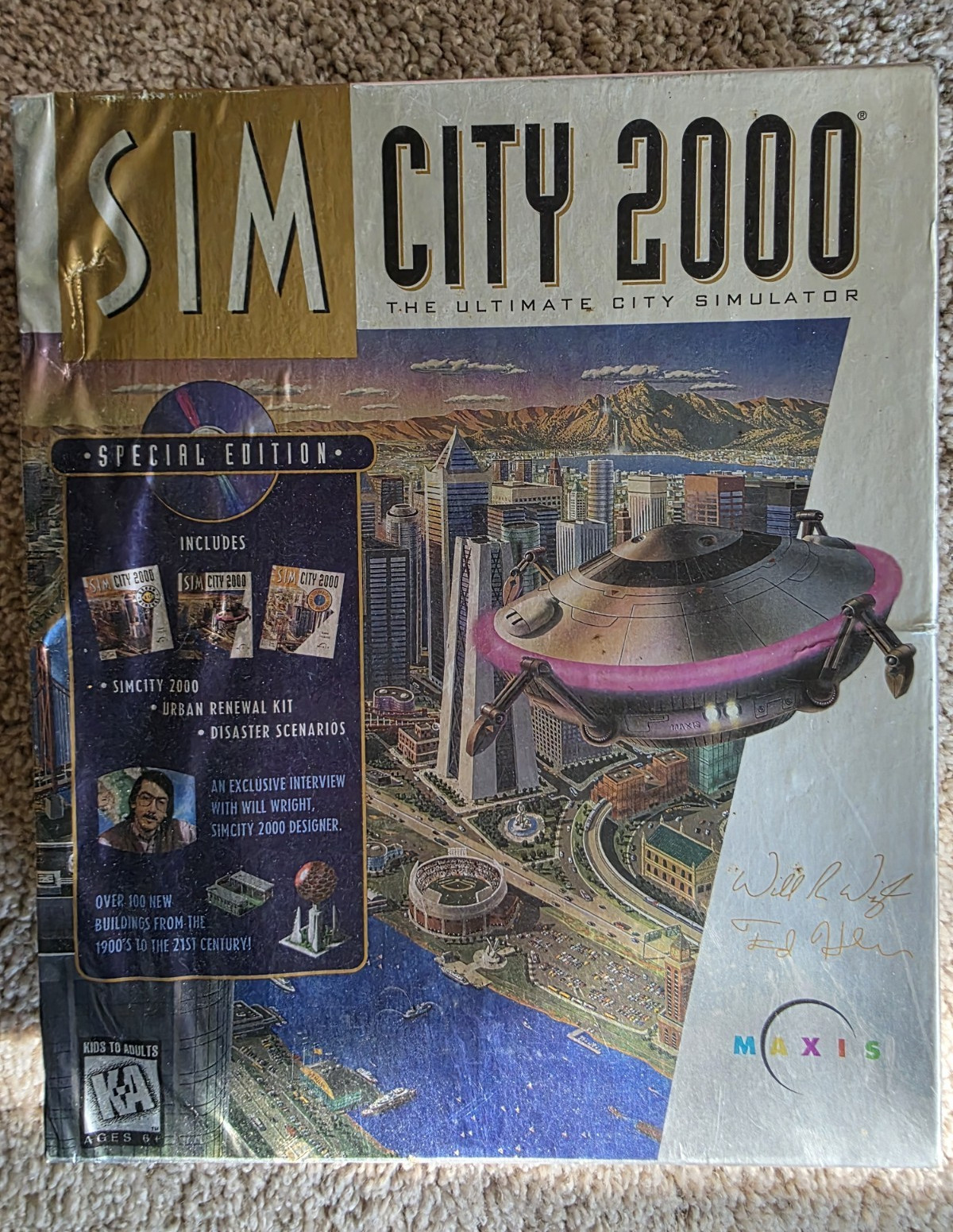 Vintage SimCity 2000 Special Edition PC CD-ROM Maxis Big Box Complete