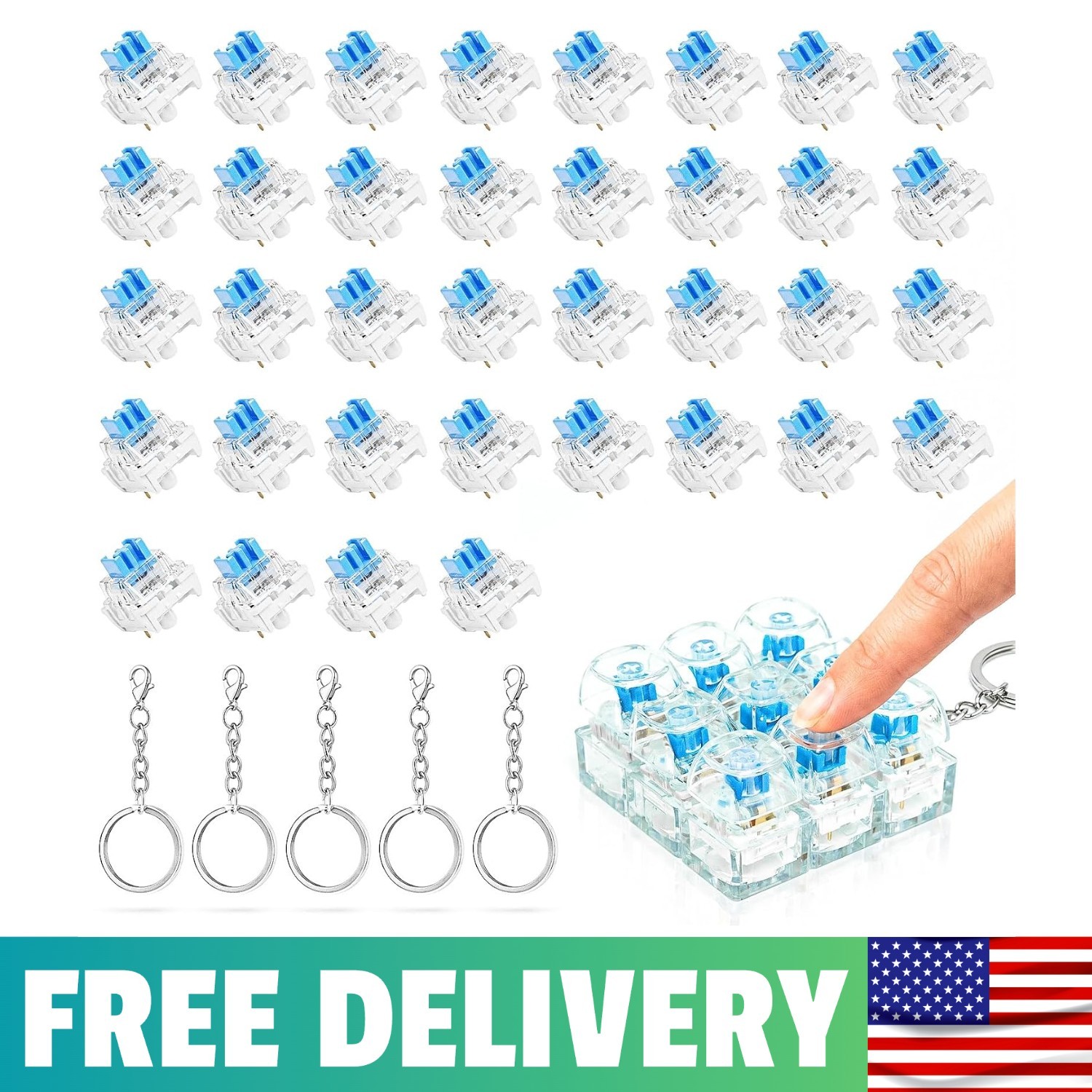 36PCS Keyboard Clicker for 3D Prints, Crisp Clicks, Strong Tactile Bump,...