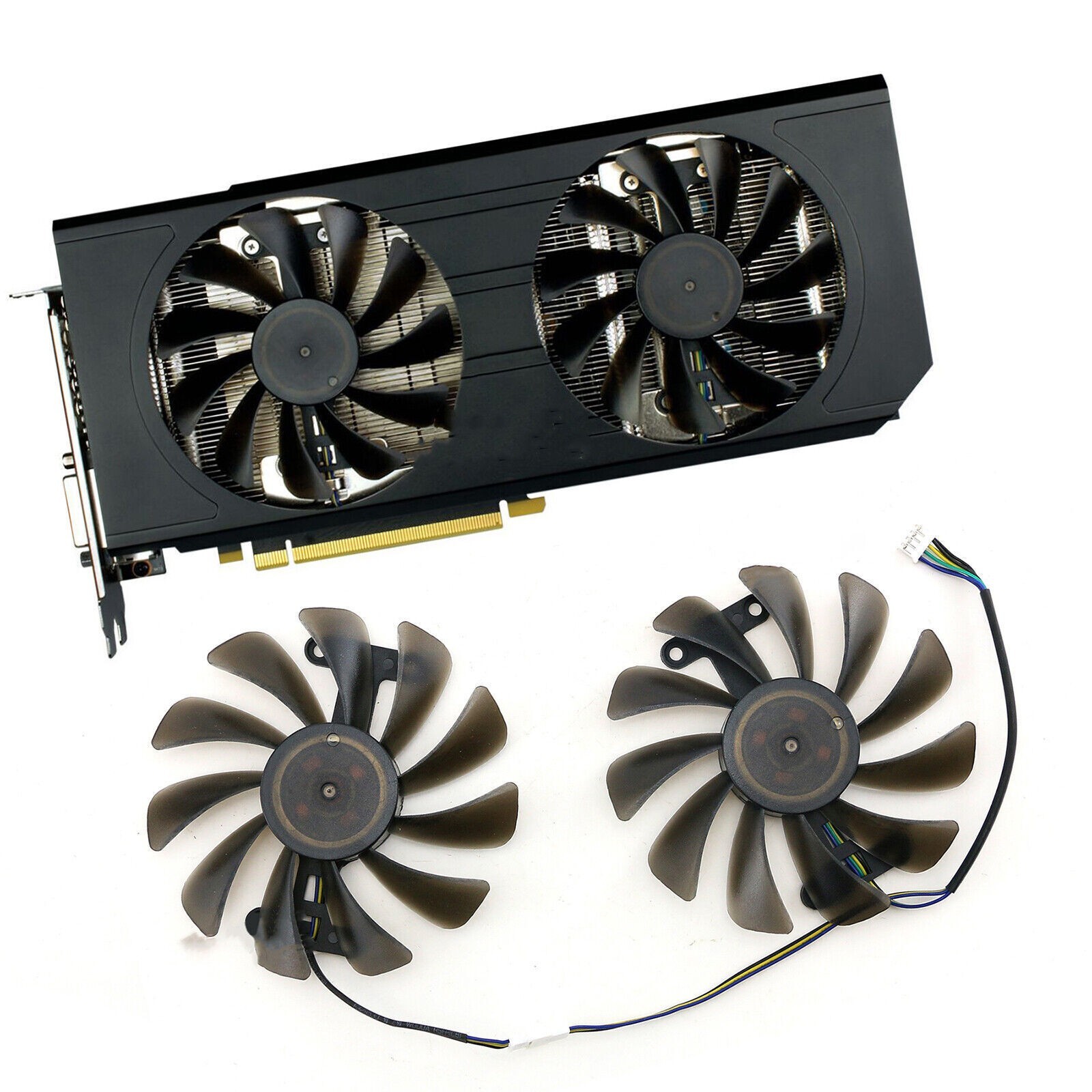 Pair Graphics Card Cooling Fan Cooler for ELSA GeForce GTX1080 1070 8GB GLADIAC