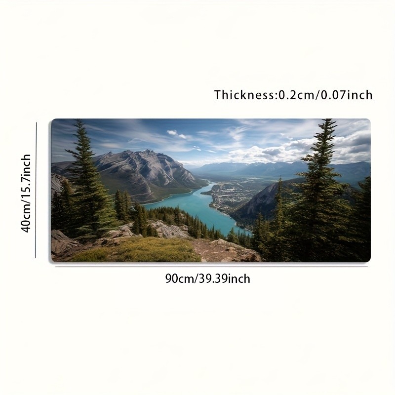 A Large Gaming Mouse Pad Featuring a Scenic Photography Style of The Blue Lake