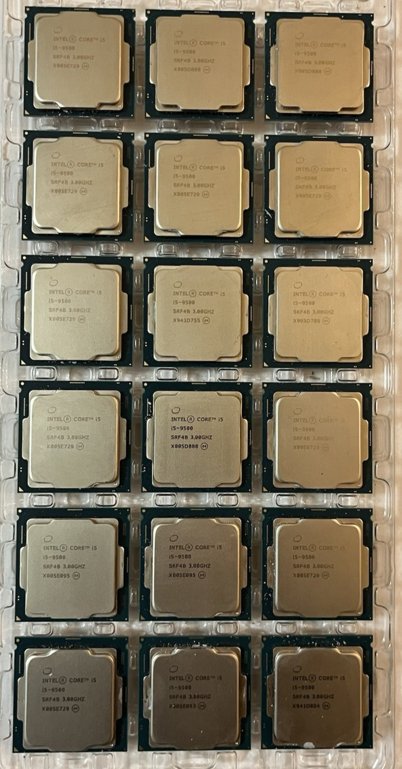 LOT OF 18 Intel Core i5-9500 SRF4B 3.00GHz 6-Core LGA1151 CPU Processor