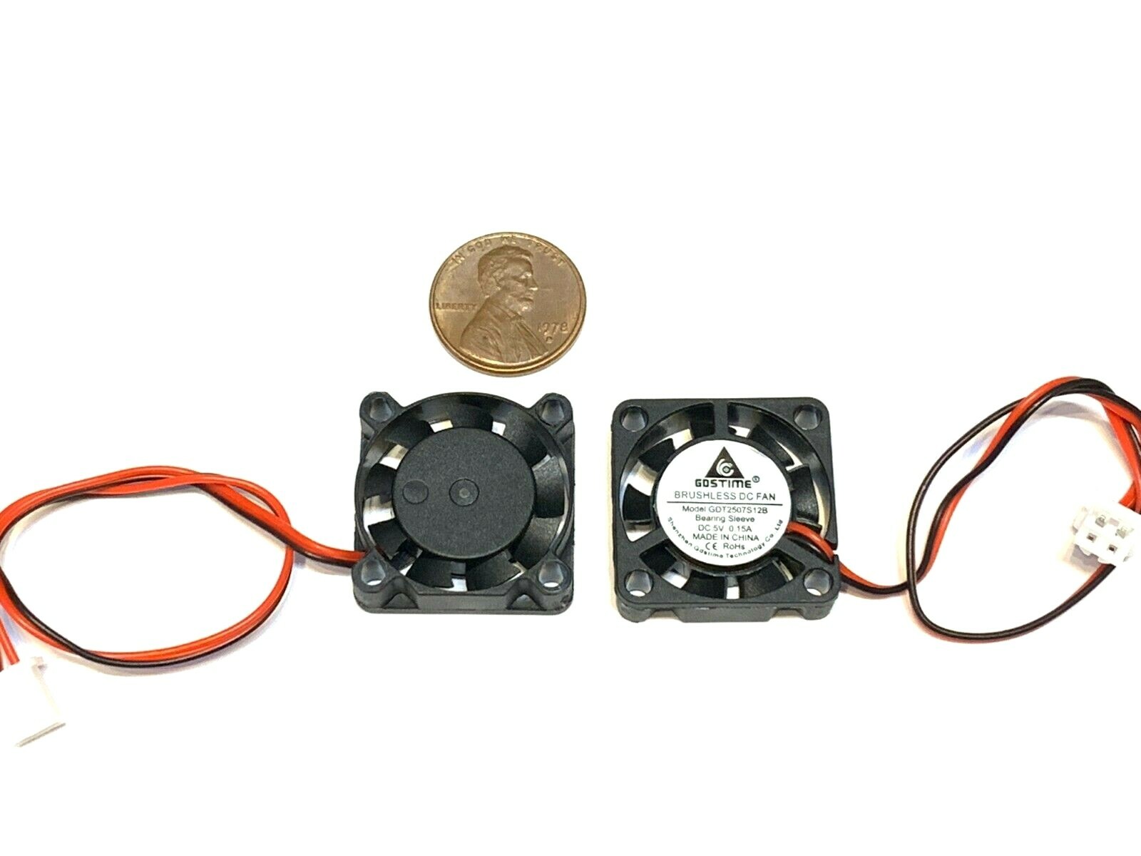 2 Pieces 5v Fan mini 25mm x 7mm 2pin 2507 dc mini micro brushless cooling A30