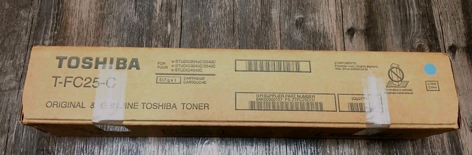 Toshiba T-FC25-C Cyan Toner Cartridge E-Studio TFC25C - OEM 