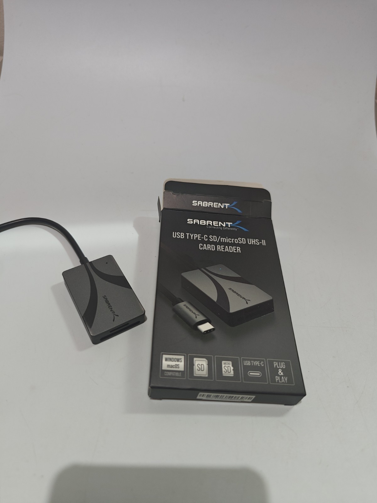 SABRENT USB-C Card Reader, Dual-Slot UHS-II SD/microSD Black New Model CR-CSDM