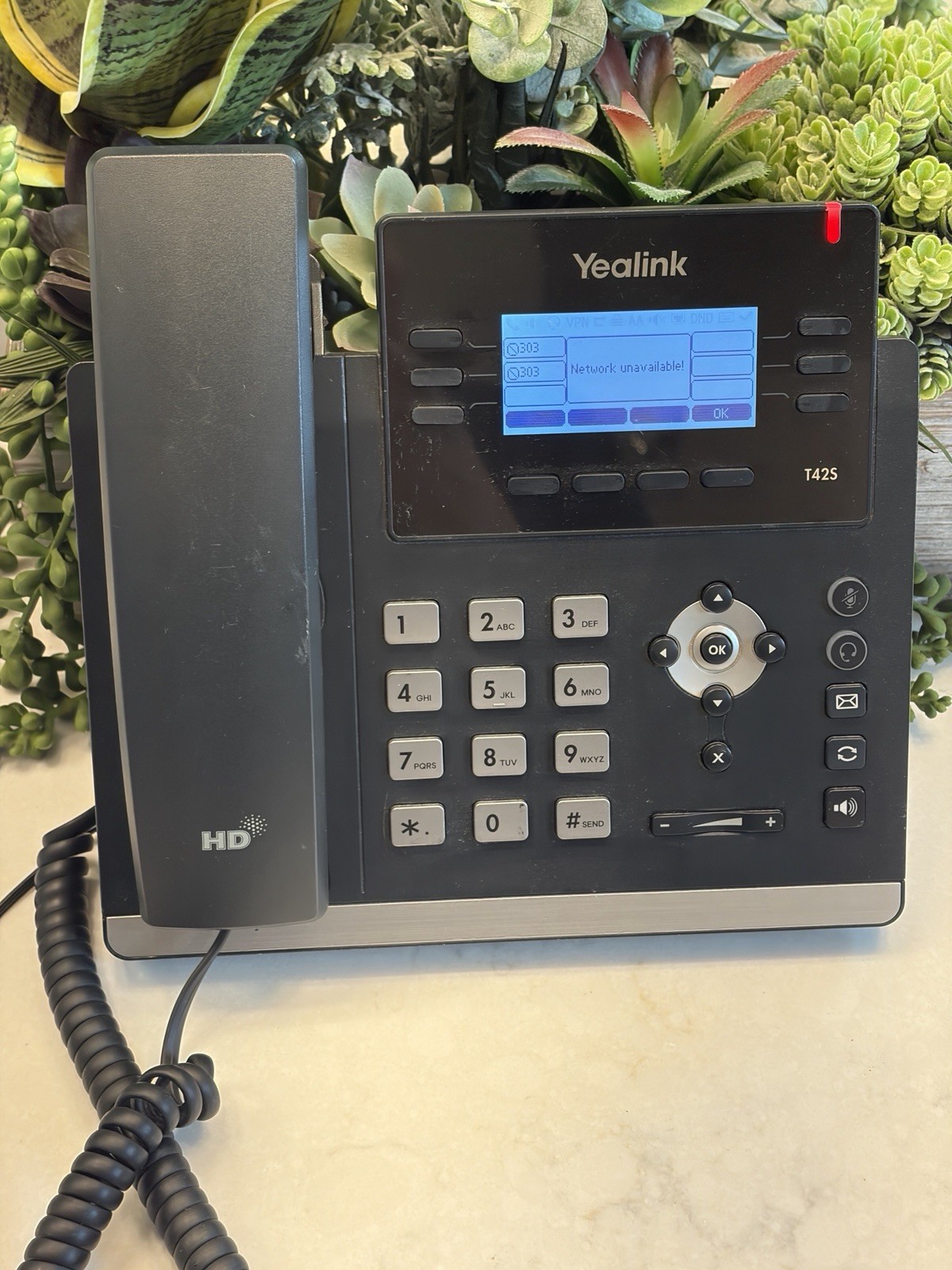 Yealink SIP-T42S Corded IP Phone Black