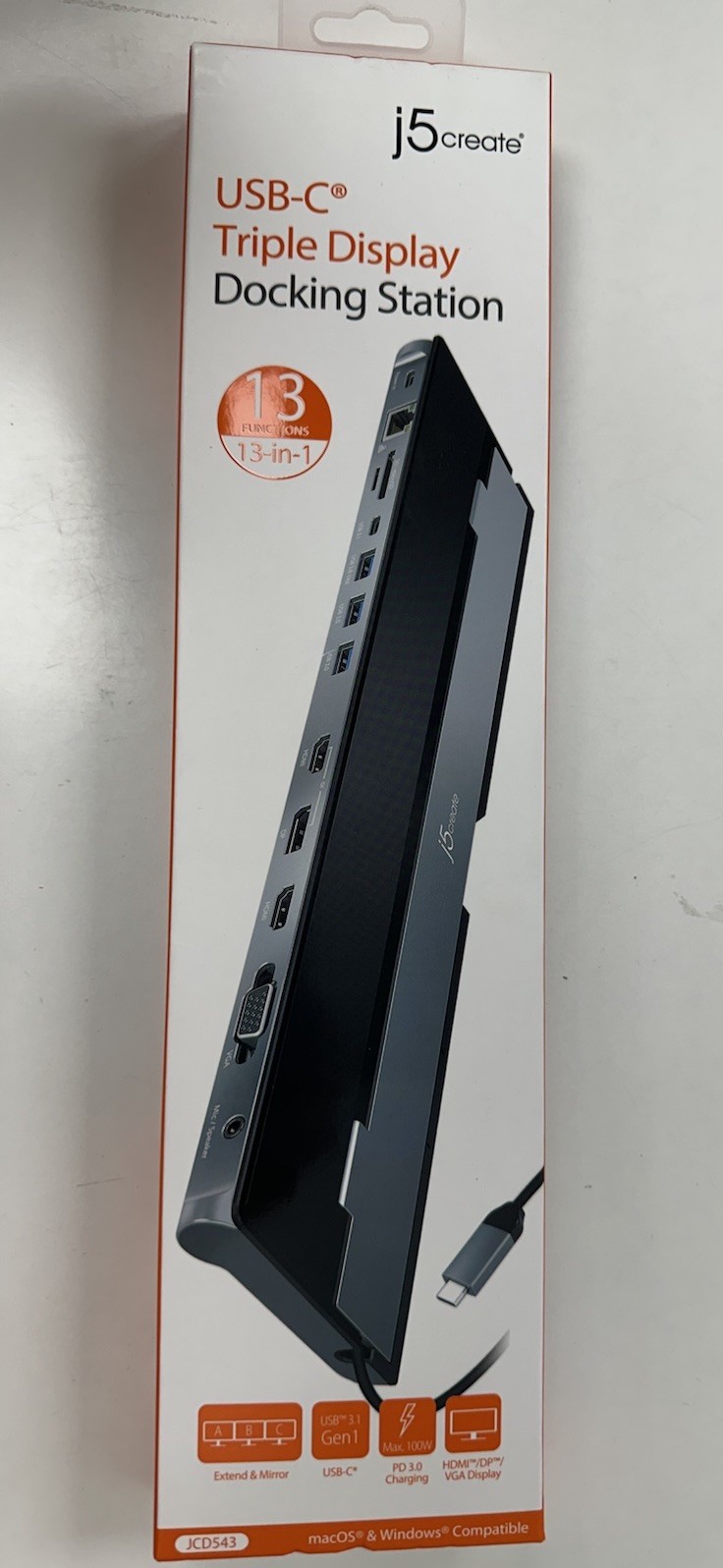J5create JCD543 USB-C DOCKING STATION 13 Functions In 1 Brand New