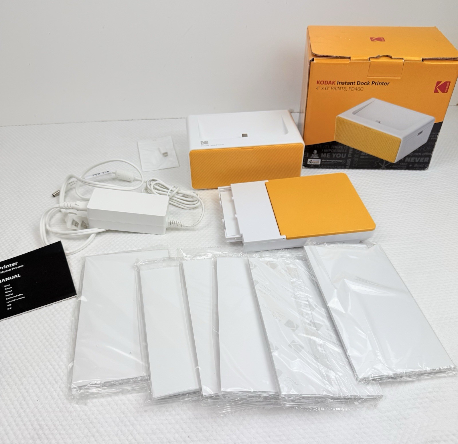 Kodak Instant Dock Printer PD460 Portable Bluetooth 4Pass Tech 4x6 Color Prints
