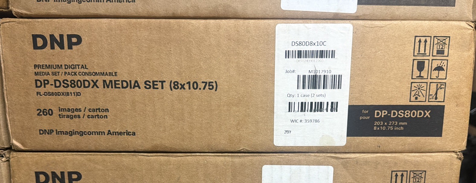 DNP DP-DS80DX Media Set 1 case (2 sets) Photo Paper and 2 Cartridges 260 Images