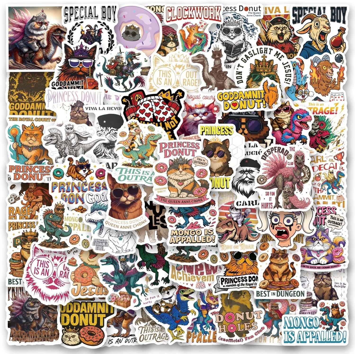 Dungeon Crawler Carl Stickers Pack 106 Pcs for Water Bottle, Laptop, Phone