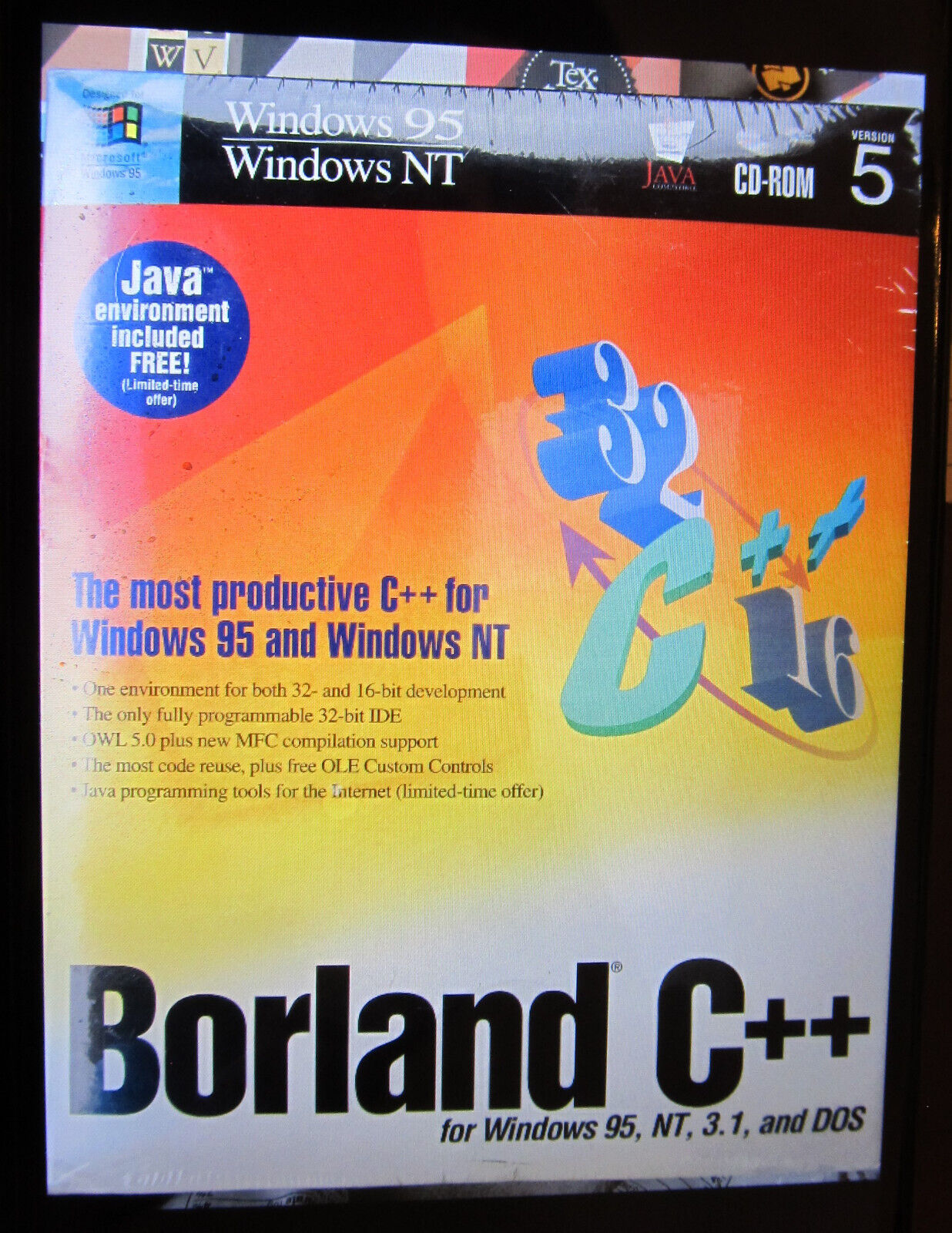 Borland C++ 5.0 -NEW- for Windows 95, NT, 3.1 DOS Development CD COMPLETE