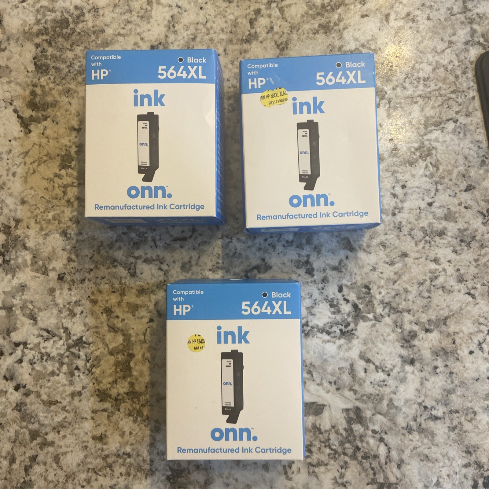 LOT OF 3 NEW ONN Ink Cartridges Compatible With HP 564 XL Black 10/24