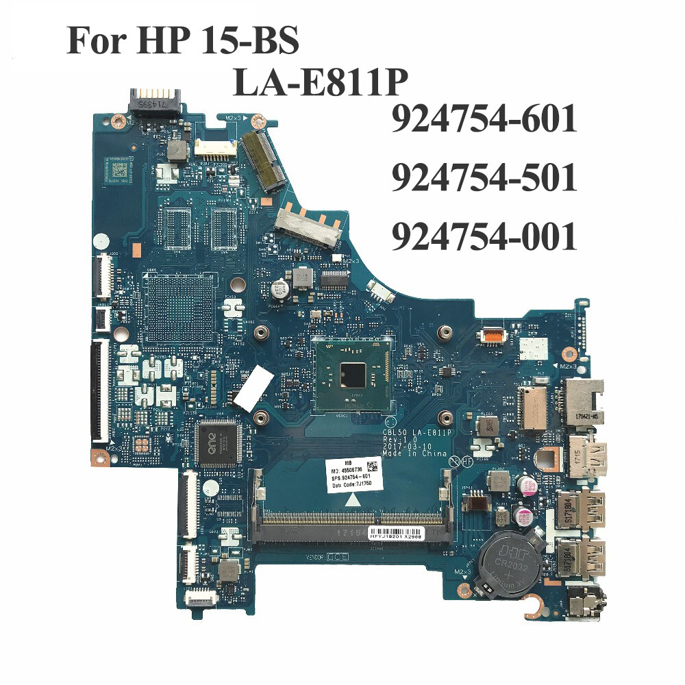 For HP 15-BS Series Laptop Motherboard 100% Tested LA-E811P W/N3710 924754-601