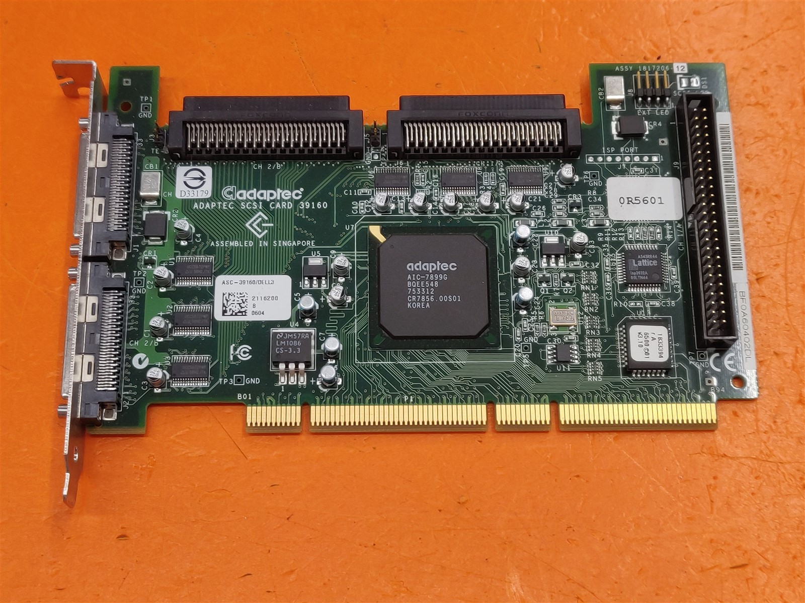⭐️⭐️⭐️⭐️⭐️ Dell 0R5601 Adaptec ASC-39160/DELL3 PCI-X SCSI Controller Card