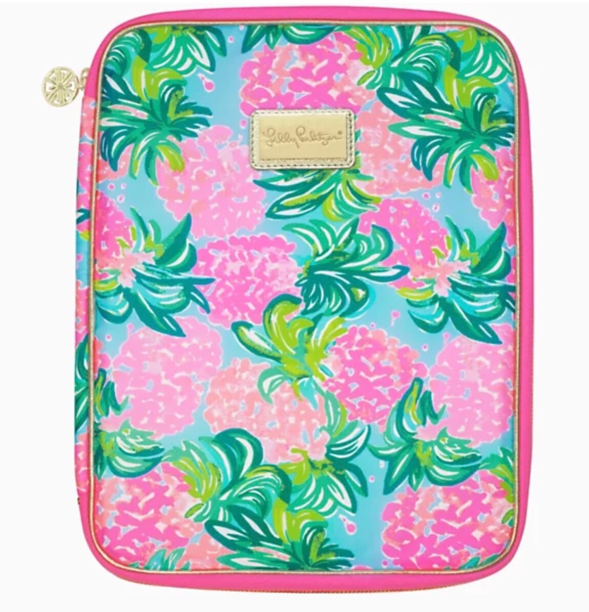 Lily Pulitzer Notebook Agenda Folio Laptop Organizer Pink Pineapple Shake NWT