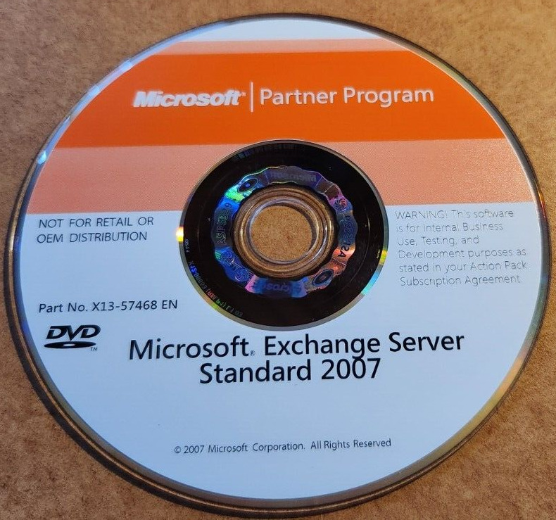 Microsoft Exchange Server 2007 Standard Edition DVD + Product Key X13-57468