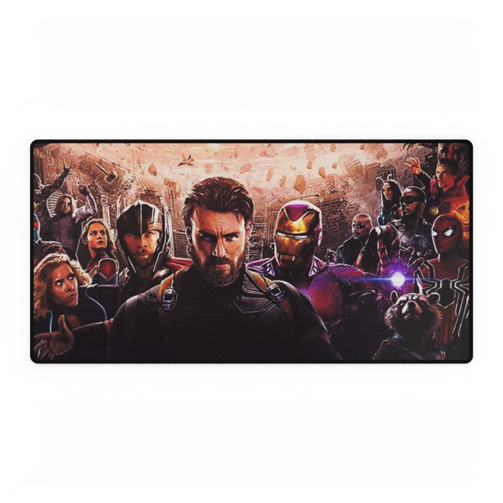 Captain America And Iron Man Epic Battle Lineup Mouse Pad Desk Mats Marvel Comic