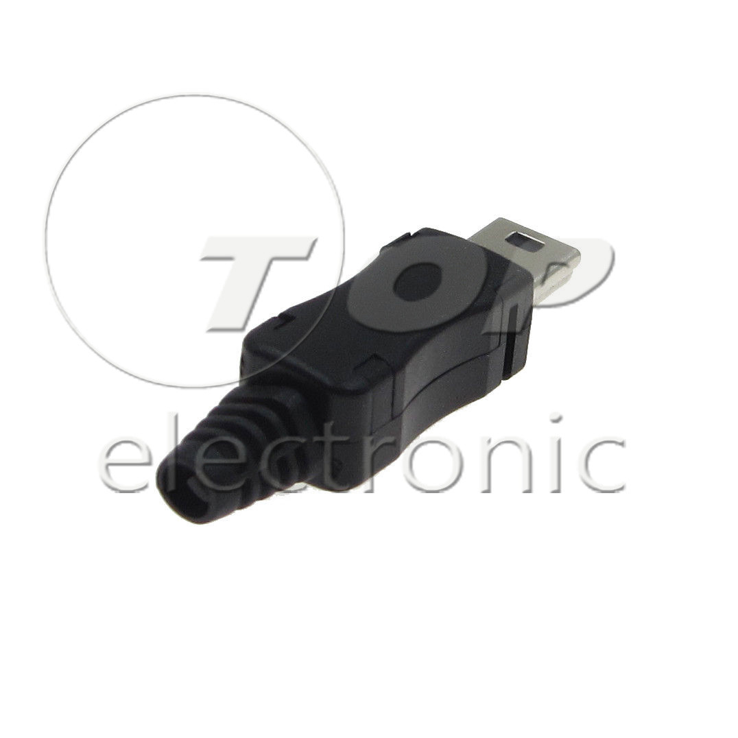 10PCS Mini USB 5Pin Male Plug Socket Connector With Plastic Cover