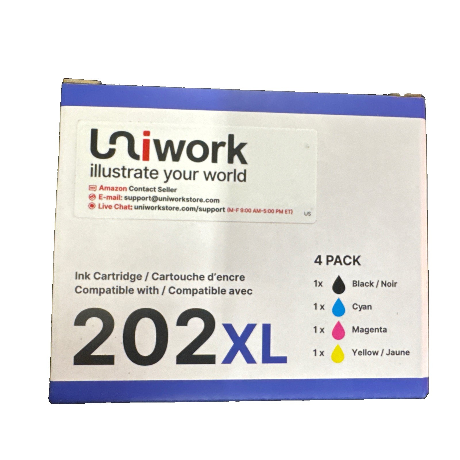 Uniwork Ink Cartridge for Epson 202XL Black and Tri-Color