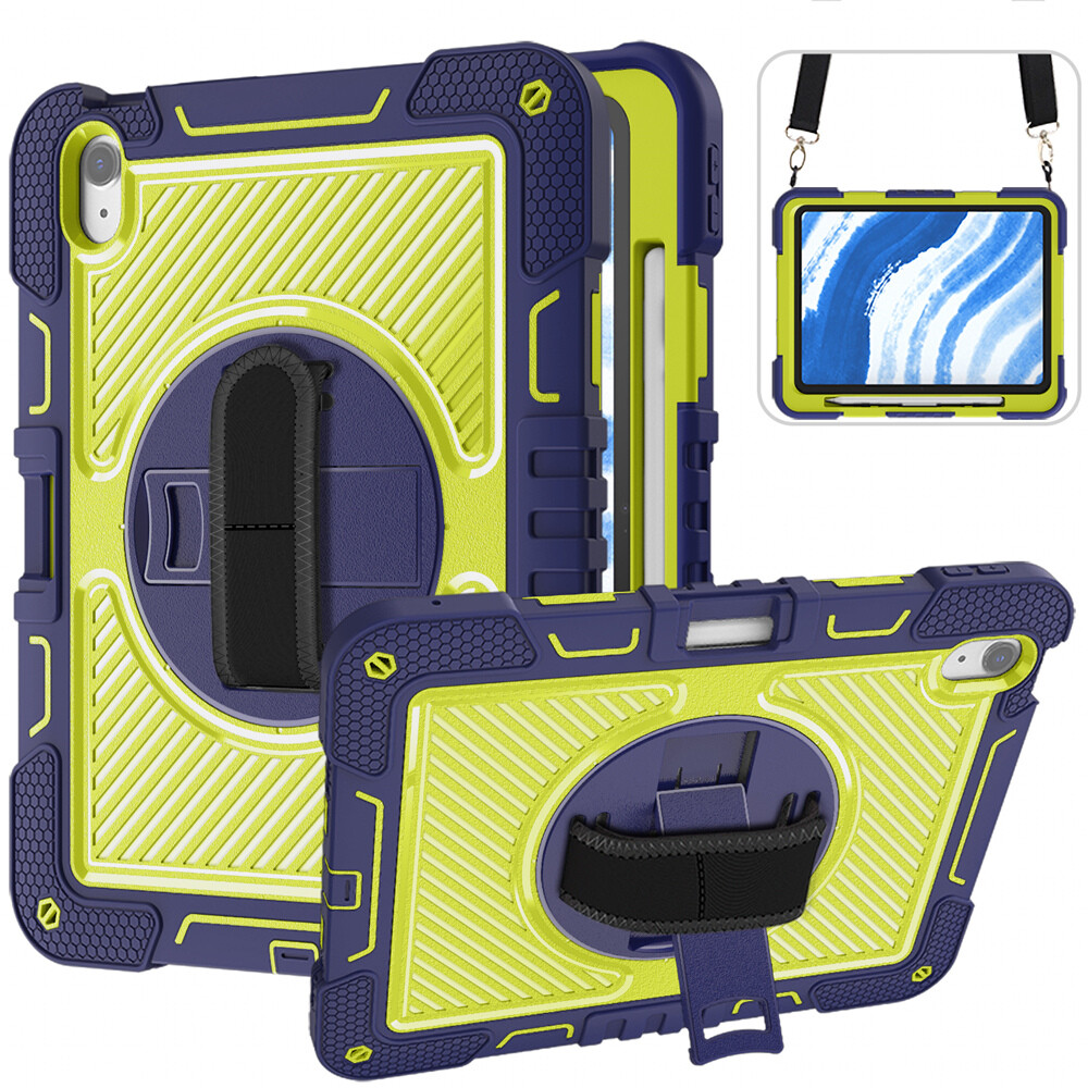 Rugged Stand Hard Shockproof Rotate Case Straps For iPad Pro Air M4 M2 11" 2024/
