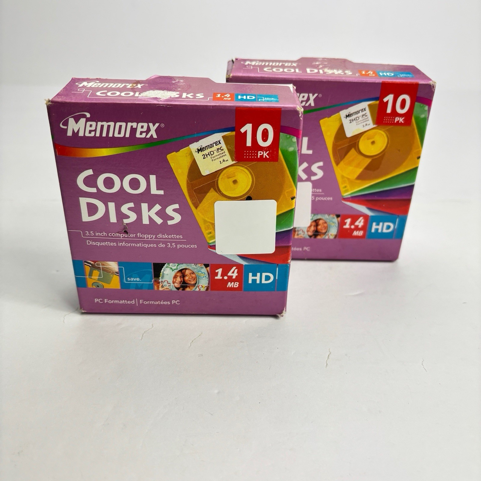 Memorex PC Formatted 3.5" Computer Diskettes 1.4 MB HD - 10 Disks 2 Boxes