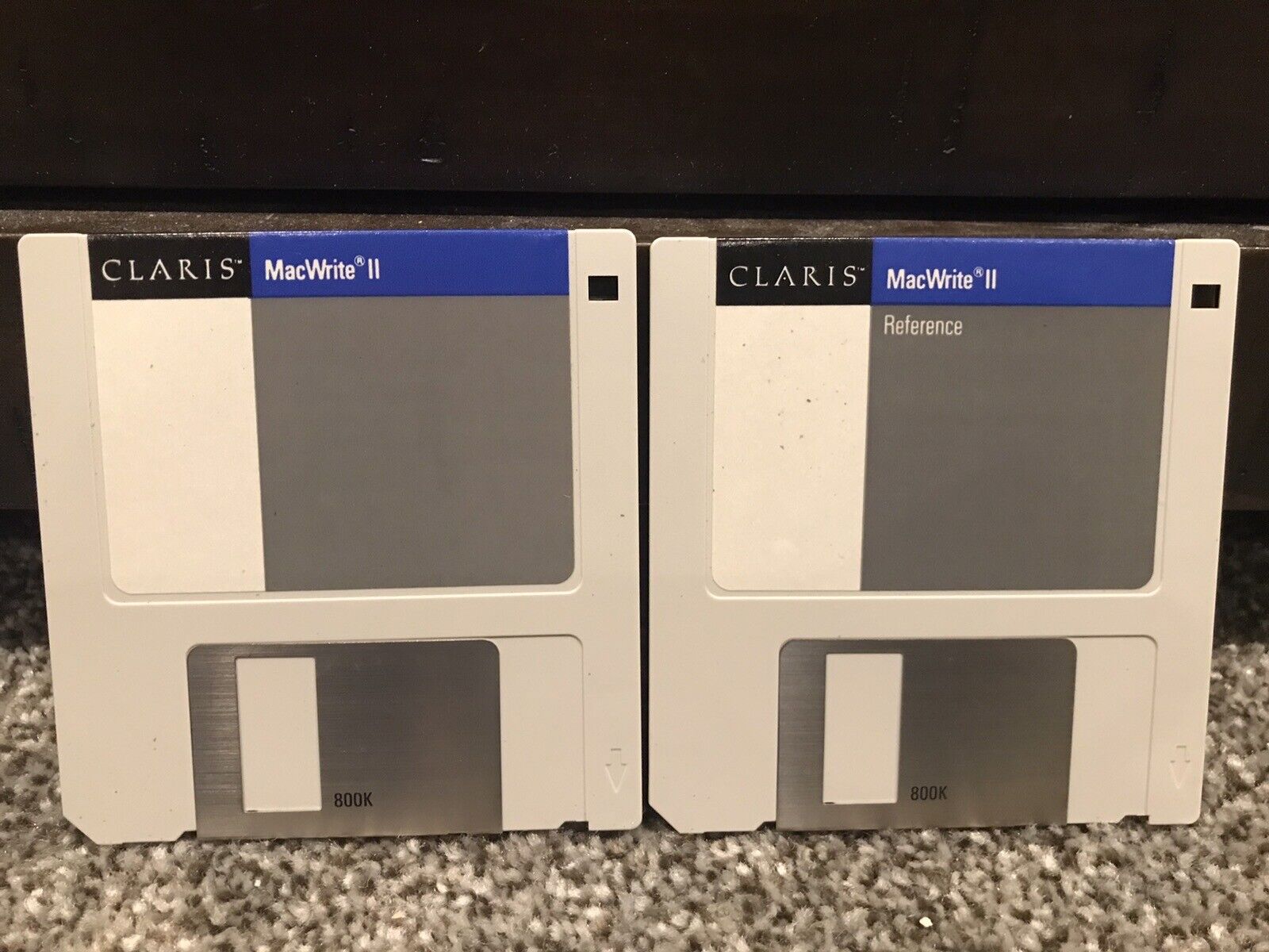 Vintage 1989 Claris MacWrite II Disks for Apple Macintosh Mac - Two Disk Set