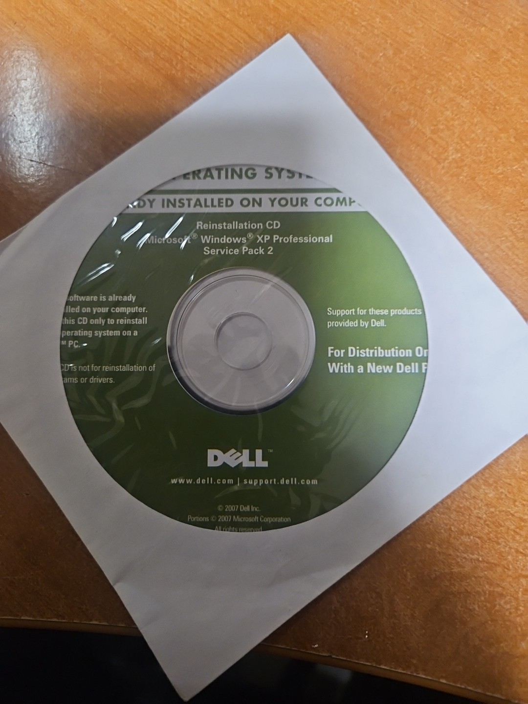 Dell Application Reinstalling Microsoft Windows XP Prof Service Pack 2 Software