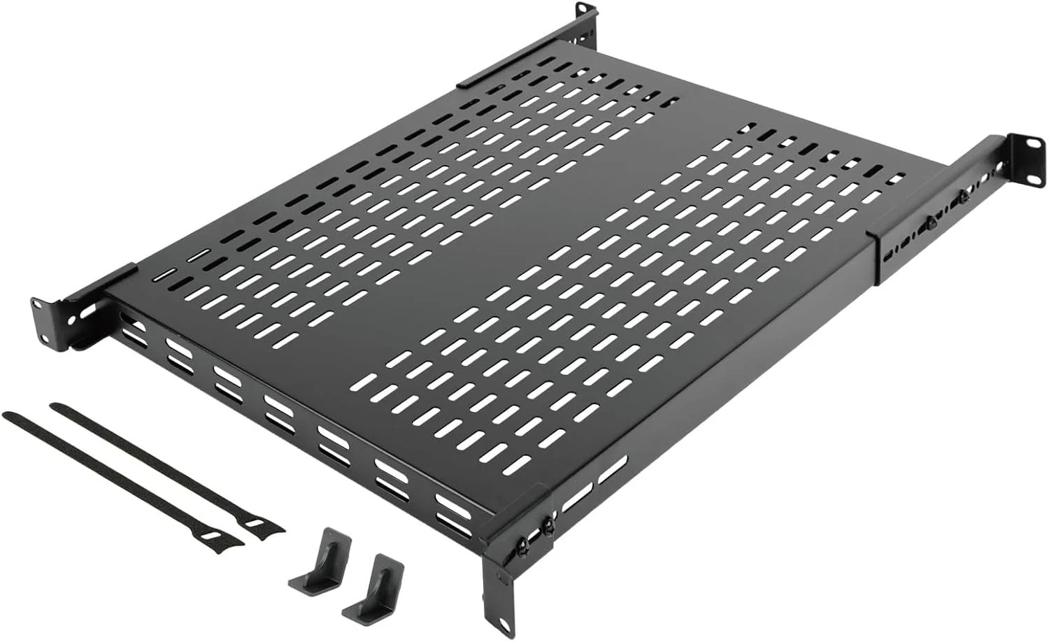 Tecmojo 1U 4-Post Vented Server Rack Mount Shelf,27.6in Deep with Adjustable Dep