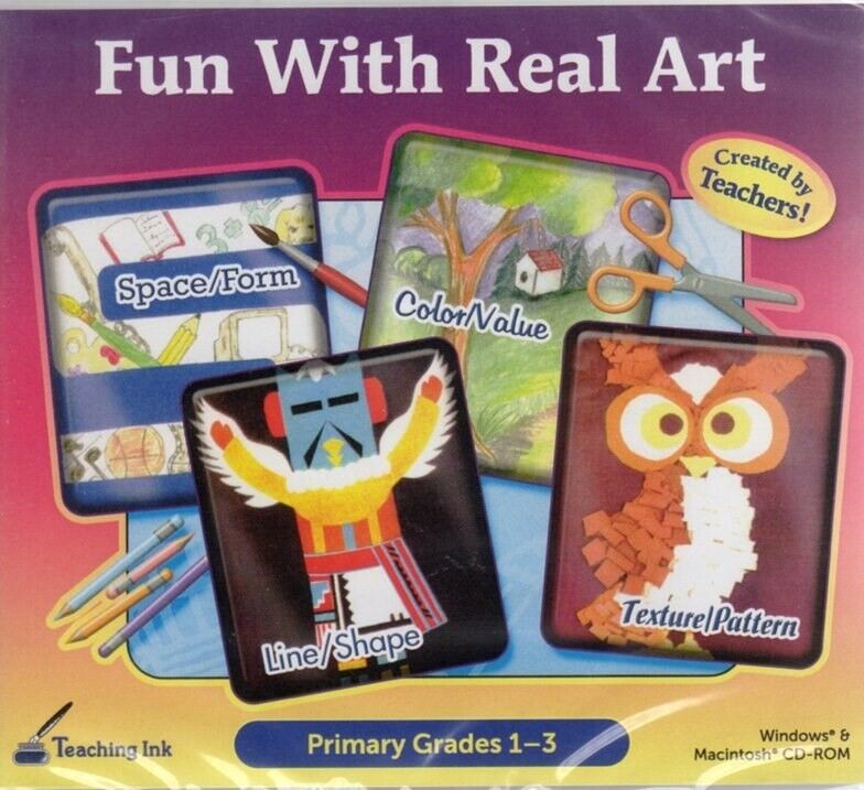 Fun With Real Art (Primary Grades 1-3) (CD, 2010) Win/Mac - NEW in Jewel Case