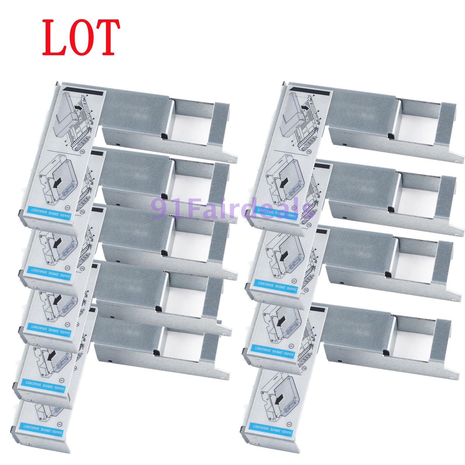 Lot Dell 9W8C4 Y004G 3.5"-2.5" HDD Tray Caddy Adapter for F238F R710 R720 R730
