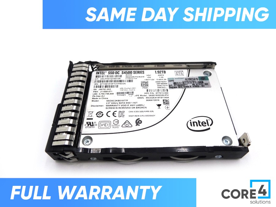 HP 878852-001 HPE 1.92TB SATA 6G RI SFF SSD - 877758-B21