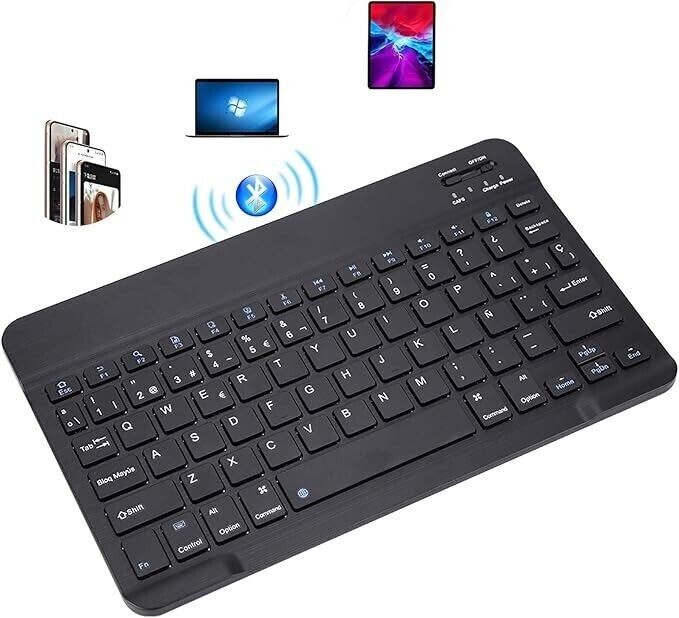 Ultra-Slim Bluetooth Keyboard Portable Mini Wireless Keyboard Rechargeable NEW