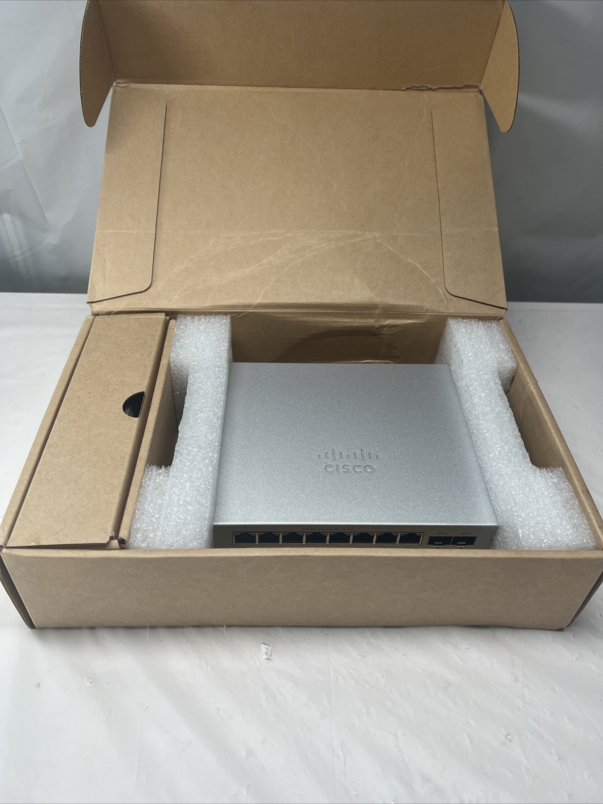 New Open Box Unclaimed Cisco Meraki MS120-8LP-HW 8-Port PoE  Managed Switch.