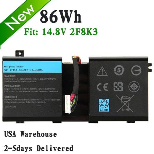 2F8K3 WF8K3 86Wh Battery For Dell Alienware 17 R1 18 R1 M17X M17X R5 18X M18X R3